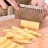 Aço inoxidável batata frita fatiador massa vegetal fruta crinkle ondulado fatiador faca cortador de batata picador fabricante de batata frita