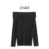 ZARZ European & American Style Women's Slimming One-Shoulder Long-Sleeved Knit T-Shirt