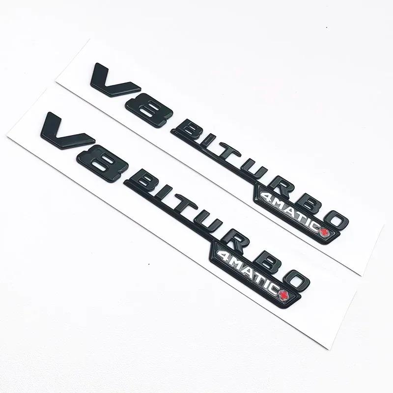 CQX1 3D ABS Black Mercedes-Benz GLC63S AMG X253 V8 BITURBO 4MATIC Trunk Emblem Car Rear Star Sticker Badge for GLC AMG