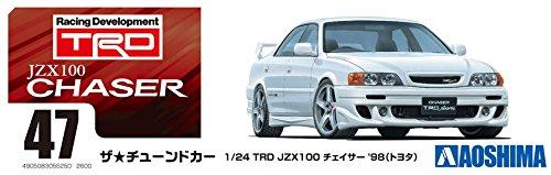 Aoshima Bunka Kyozaisha Seria samochodów tuningowanych Toyota TRD JZX100 Chaser 1998 Model plastikowy 1/24 nr 47