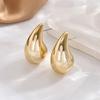Exaggerated Punk Water Drop Earrings: Large Teardrop Pendant with Bright Finish