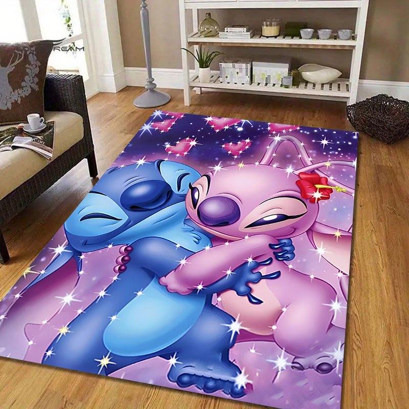 1pc Disney Lilo and Stitch Pattern Carpet Area Rug Non-slip Carpet Hand Washable Floor Mat Suitable For Living Room Bedroom Home Decor