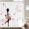 Sexy Woman Bath Curtains Waterproof Bathroom Shower Curtain Girl Shadow 3d print With Hooks Polyester Cloth 180*200 Bath Screen