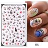 1PCS Black White Butterfly Laser Nail Stickers Nail Art Decoration Abstract Lines Bronzing Flowers Stickers For Nails