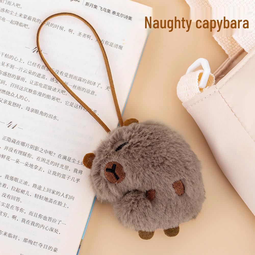 

Милый плюшевый брелок-капибара и набор именных бирок 3.5 inches