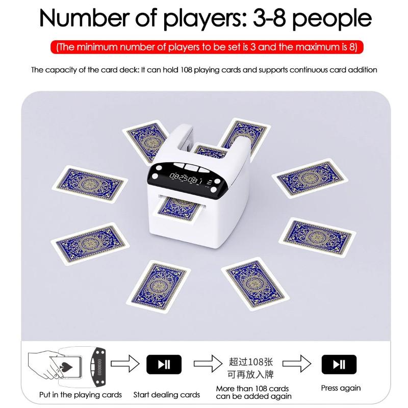 Macchina automatica elettrica ricaricabile da 4000mAh, distributore automatico di carte da gioco, dispensatore di carte da poker, velocità regolabile, strumenti per giochi di poker