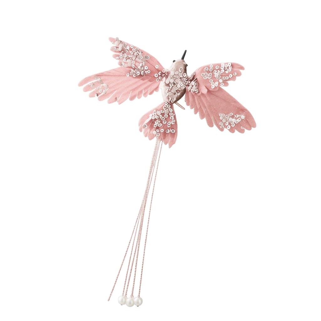 Christmas Ornament, Fabric Artificial Bird Hanging Decoration for Christmas Tree and Holiday Scene