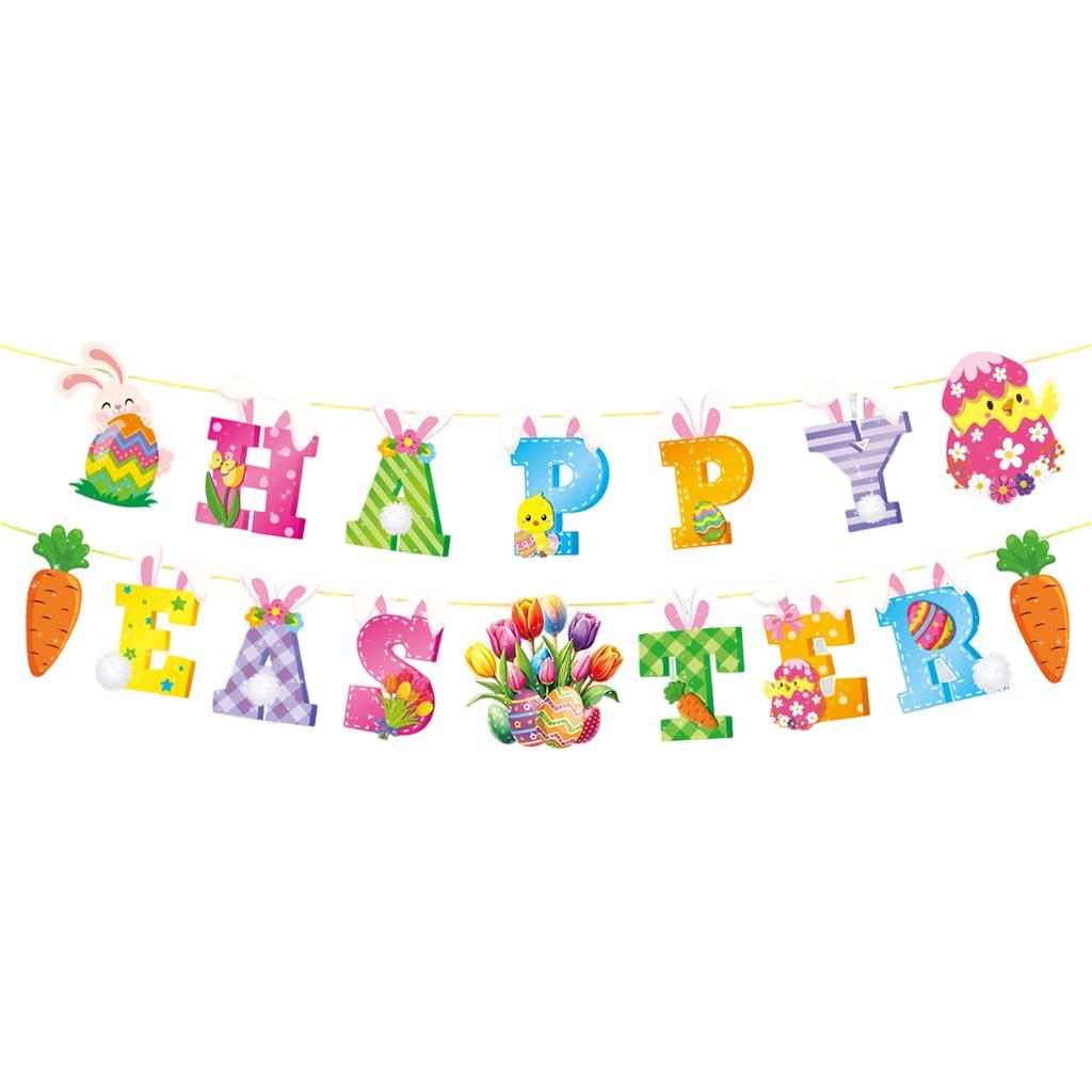 Easter Party Decoration Easter Flag Spiral Hanging Honeycomb Ornament Scene Arrangement
