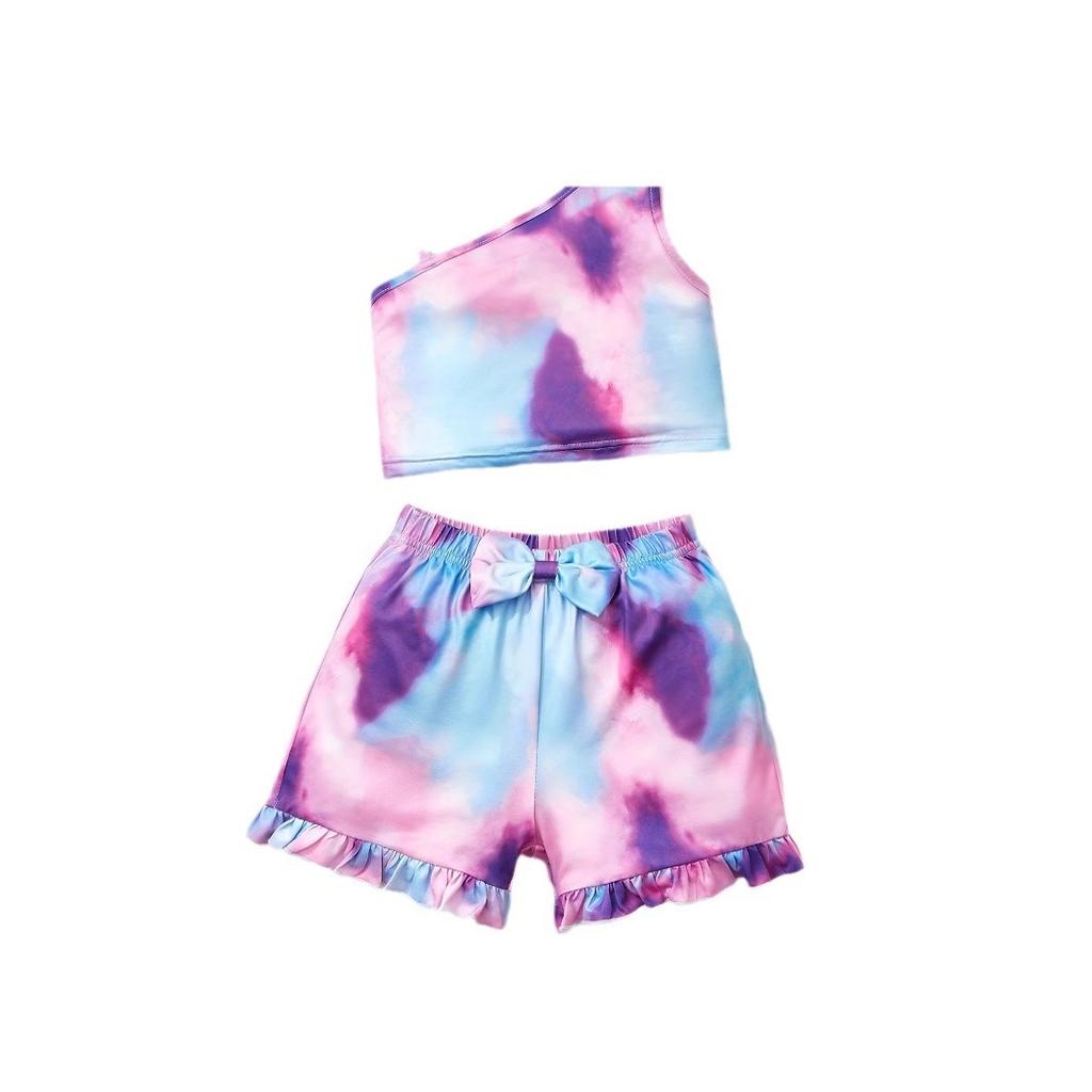 Dívčí ležérní tílko a šortky set Letní dětský módní set