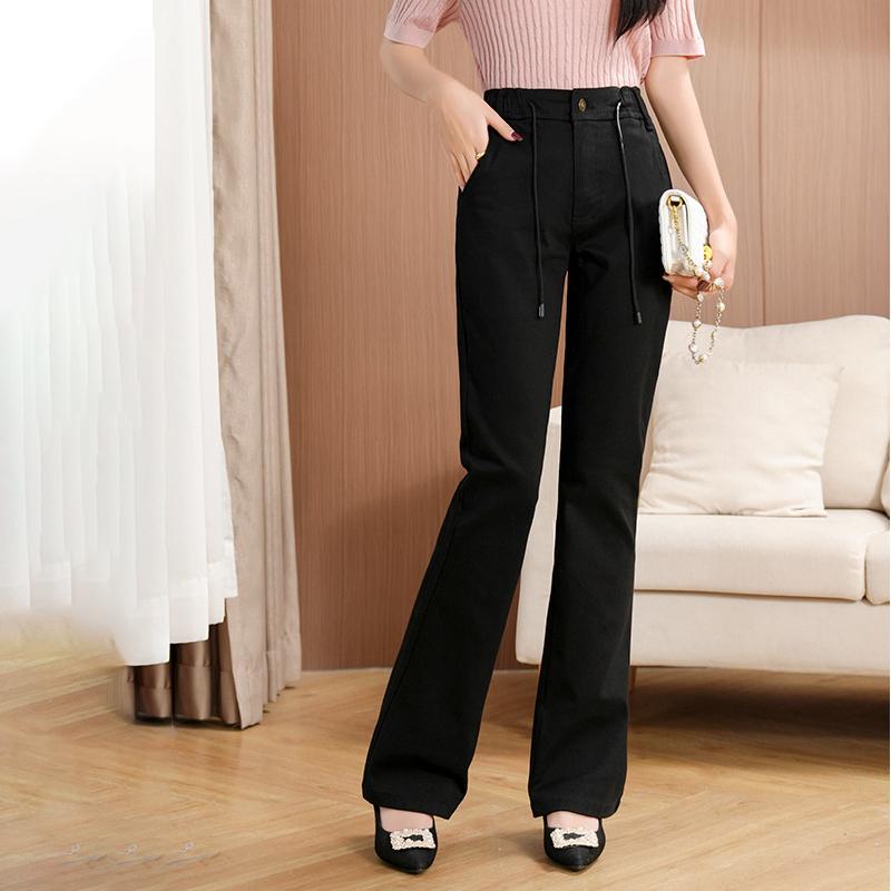 Women's Elastic Bootcut Jeans, Women's New Light-Colored Mid-Waisted Slim-fitting Flared Jeans