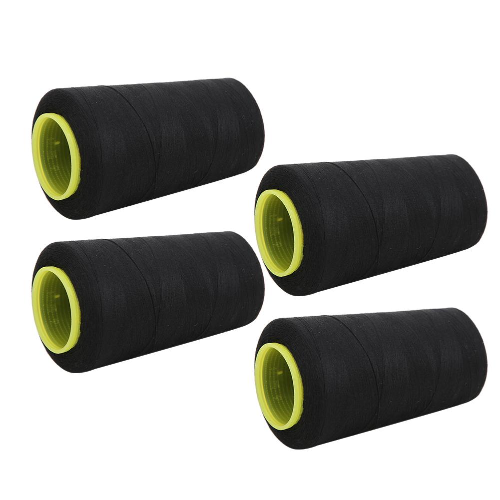 4PCS High Grade Polyester Thrd Sewing NaMachine Accessories Needle Thrd 3000 Yards for Clothes(Black )
