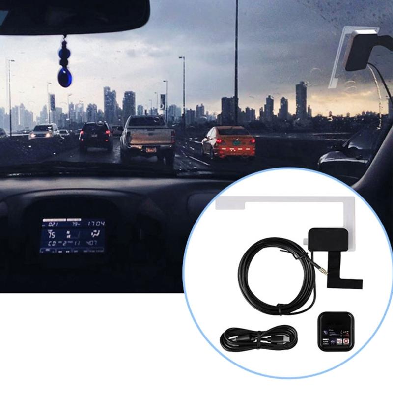 Plugs And Play USB DAB+ Adapter Receiver Signal Head Unit Player With Active Film Antenna For Car Radio High Sensitivity