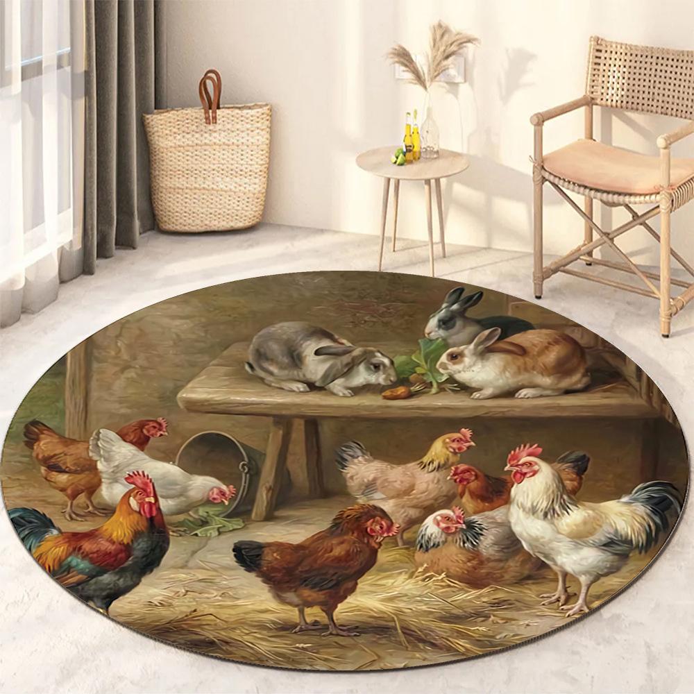 

Круглий Килим для вітальні Потовщення Спальня Кабінет Нековзкі килимки Офісні круглі стільці Килимки Можна прати в машині diameter 120cm