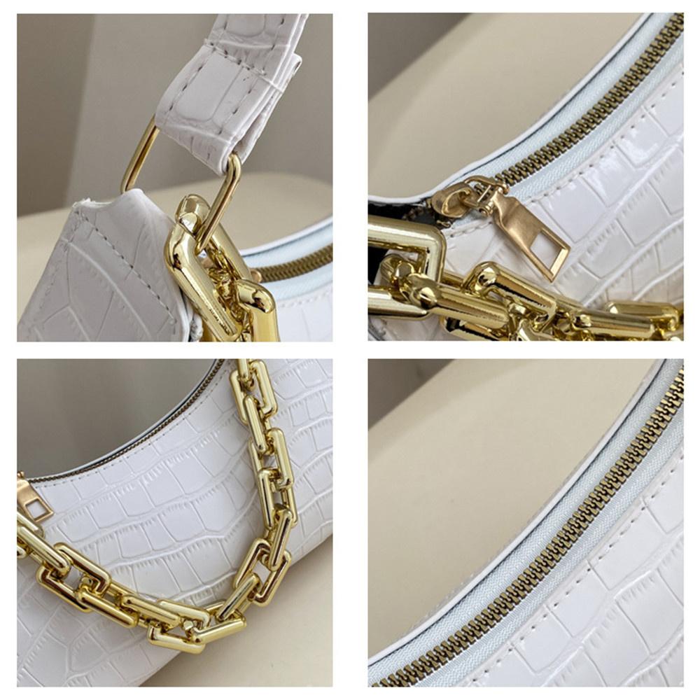 2026 New Retro Crocodile Pattern Zipper Totes Shoulder Bags Pu Leather Solid Color Chain Handbag Underarm Bag Fast Wholesale