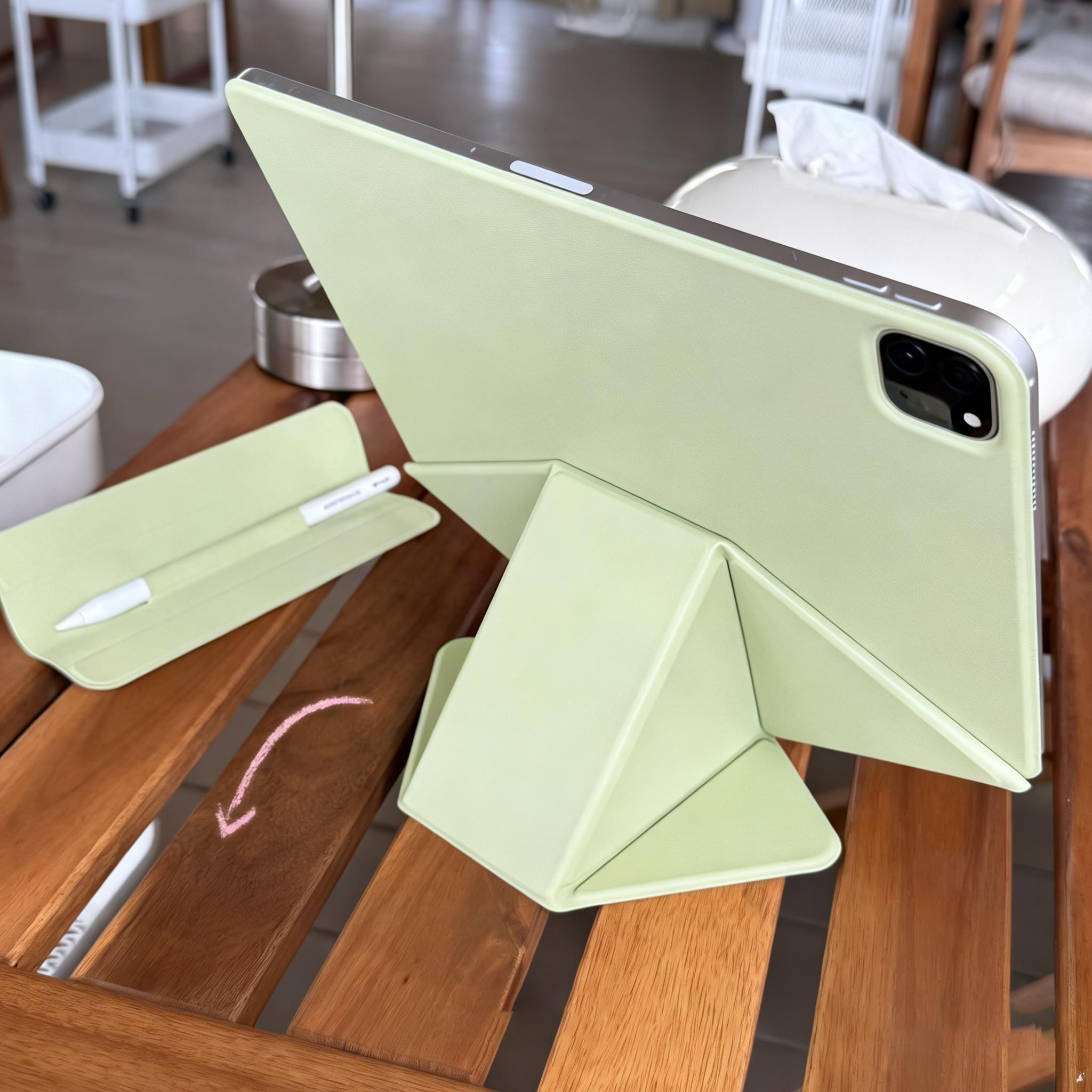 Dynamische Folio Case Voor iPad Pro 13 11 Case M5 M4 Funda Case Voor iPad Air 13 11 Cover 11e/10e Gen Cover Mini A17 6 Pro 12.9 Air11 M4 M3 M2-Air45 groen