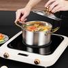 Oală de supă din oțel inoxidabil cu capac din sticlă securizată 1.7L Mâner izolat nituit Ustensilă de gătit Sigur pentru mașina de spălat vase Esențial pentru bucătărie