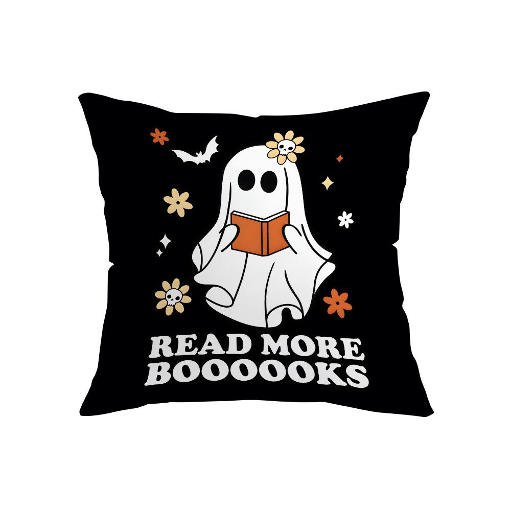 New Halloween Pillowcase Cute Ghost Trick or Treat Decorative Printed Pillow Cushion Cover