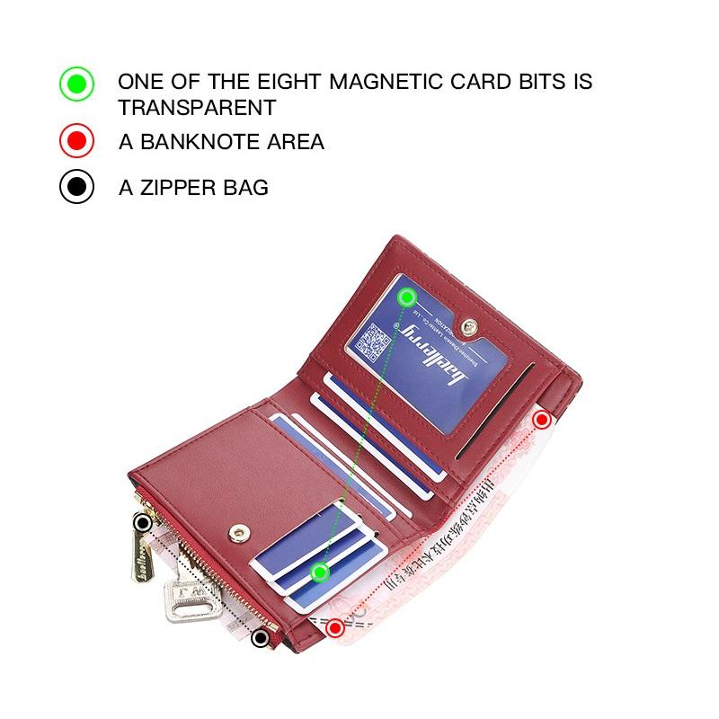 Baellerry Mulheres impressas carteiras curtas bifold couro artificial vintage zíper moeda bolsa titular do cartão carteira