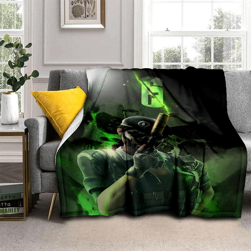 Rainbow Six Siege Theme Printed Blanket,Perfect for Couch, Bed, Travel & Outdoor Use | Machine Washable, Cozy & Durable.