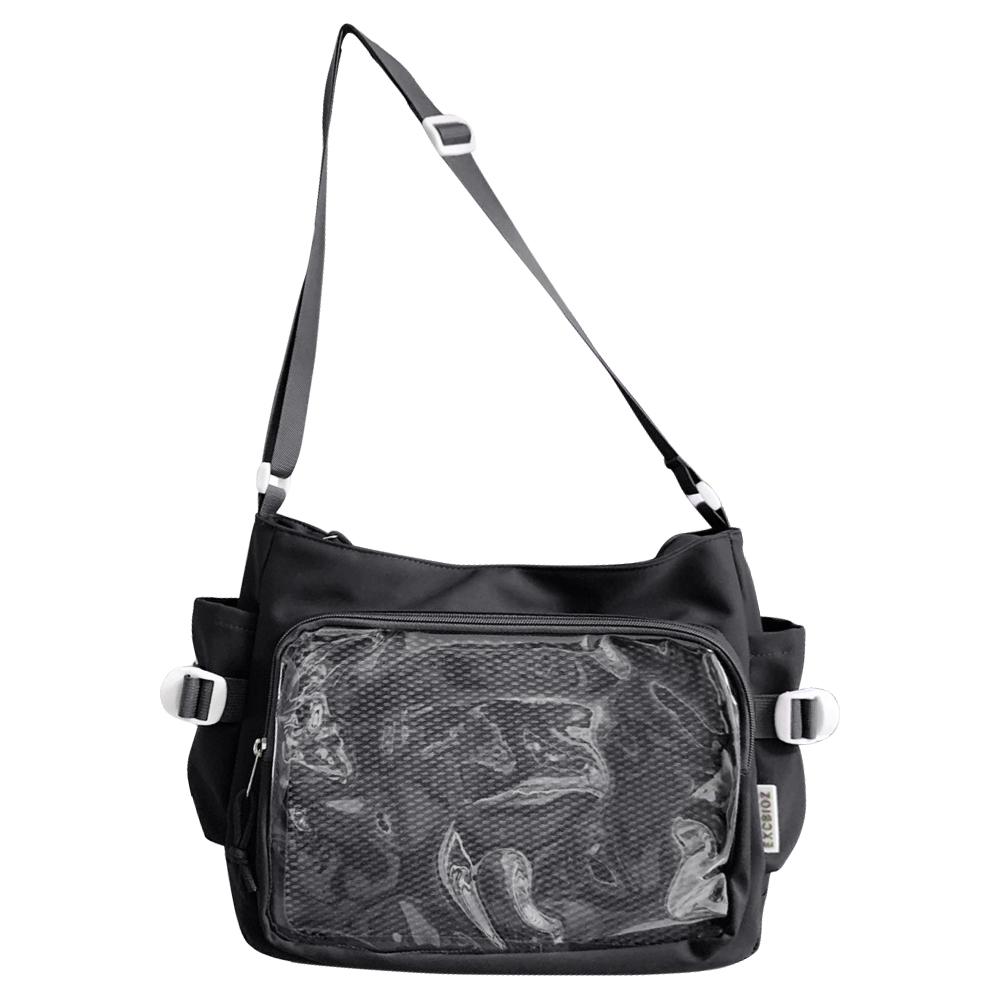 Damen Ita Tasche Japanischer Stil Umhängetasche mit Klarsichtfenster Cartoon Buchtasche Mehrere Taschen Modische Umhängetasche Schicke Hobo Tasche