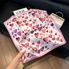 71Cm New Chinese Simulation Silk Square Scarf Soft and Skin-friendly Ink Flower Rhyme Printing Silk Scarf Neck Sunscreen Small Scarf