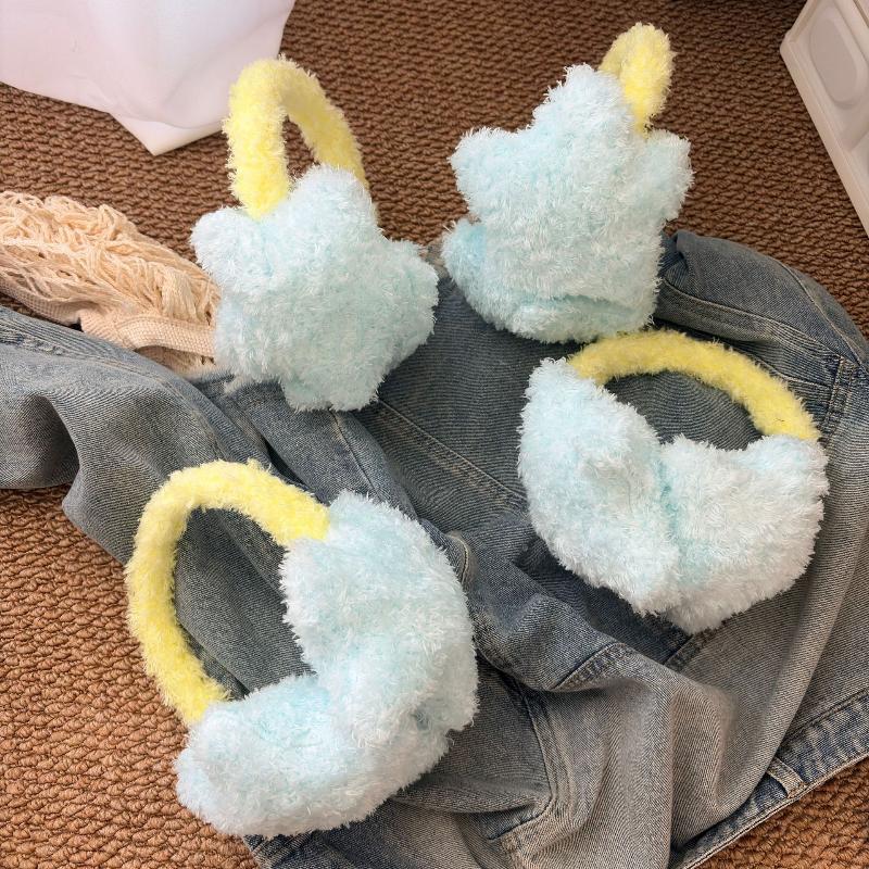 Cute Star Earmuffs Plush Fluffy Outdoor Warm Windproof Ear Muffs Kawaii Sweet Cycling Ear Winter Warmth Outdoor Accessories