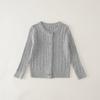 Kids Solid Color Crew Neck Long Sleeve Cardigan Sweater Boys Girls Toddler Casual Outerwear