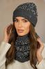Apricot Winter Set Hat with Snood Graphite Color