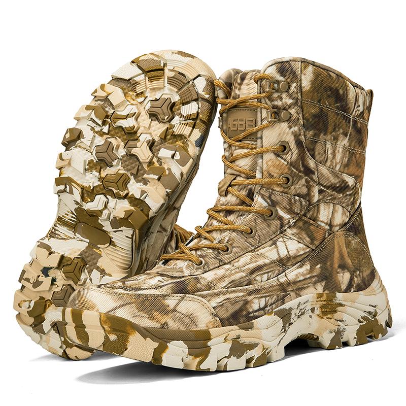 Fashion Outdoor Training Men Tactical Boots High-Top Desert Shoes Camouflage Combat Hiking Boots Camoufcage Boots