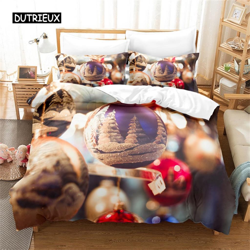 Merry Christmas Bedding Set Santa Claus Duvet Cover Quilt Cover For Boys Girls Christmas Comforter Cover Happy New Year Decor