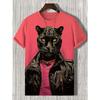Men's Funny Animal Cat Printed T Shirt Short Sleeved Tee Tops 3D Print O-Neck Shirts Party Summer Casual Men's Clothing Apparel