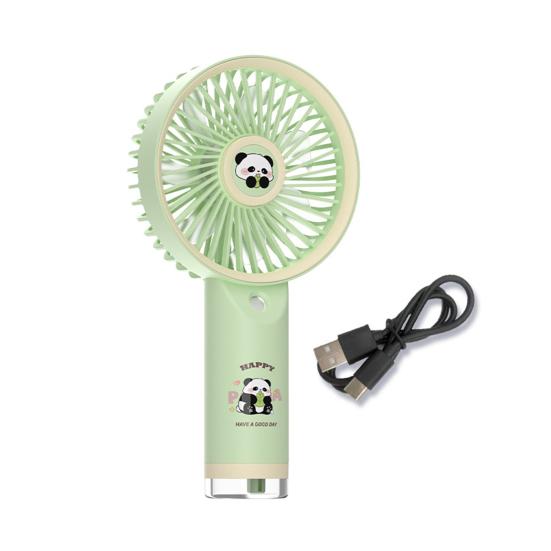 Mini Handheld Fan Cute Cartoon Panda Portable Personal Fan with Mist Spray USB Rechargeable 3 Wind Speeds Summer Cooling Fan for Travel Beach