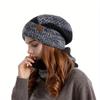 2025 Women'S Stylish Two-Tone Winter Ski Hat with Ear Flaps - Knitted, Warm, Lightweight, Polyester, Beanie Hat for Cold Weather