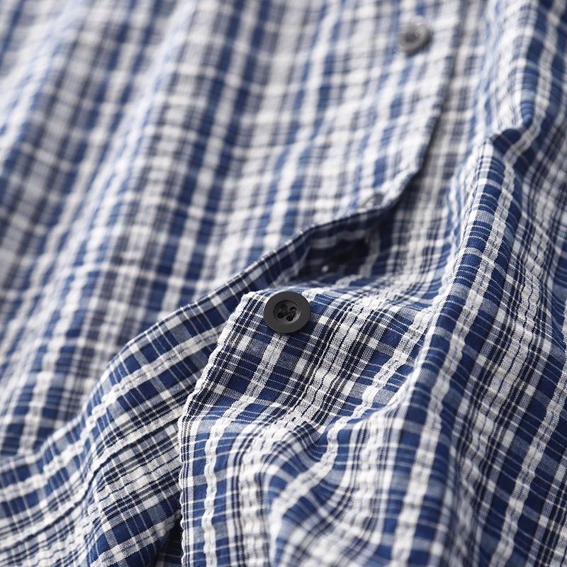 2025 Spring and Summer New Salt Sweet Plaid Dress Women's Casual Temperament Loose and Thin Short-sleeved Shirt Long Dress