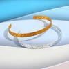Retro Geometric C-shaped Adjustable Starlight Bracelet for Women in 18K Gold-Plated Non-fading Aluminum