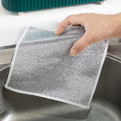Strofinaccio multifunzionale in filo metallico antigraffio, stracci multiuso per lavare i piatti in filo metallico per asciutti e bagnati, strofina e pulisce piatti, piani cottura, facile risciacquo