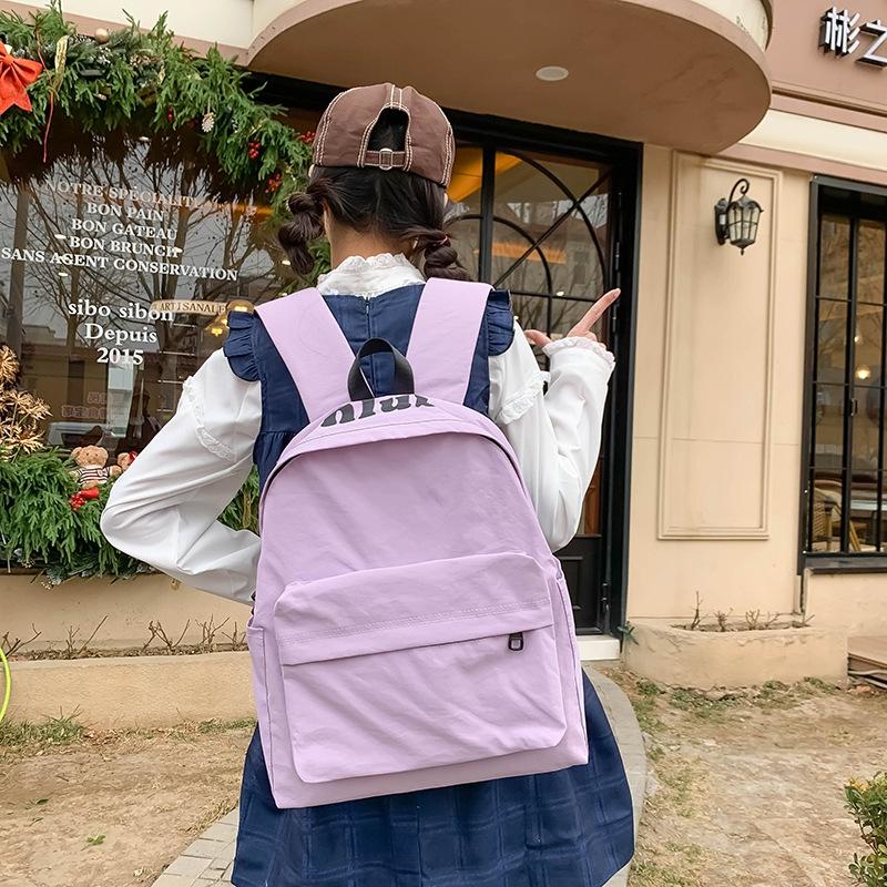 Schoolbag Color Student School Bag Women's Large Capacity Casual Versatile Lightweight Backpack New Student Travel Storage Backpack