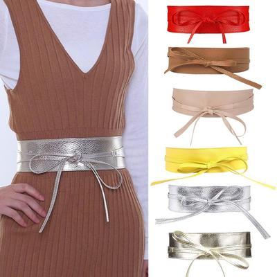 Fashion Slim Fit Bowknot Ladies Dress Cummerbands Corset Waistband Leather Belt Wide Waist Band