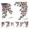 Waterproof Window Stickers 2PCS Flower Print Static Stickers, Glue-free Electrostatic Decorative Film, Removable Floral Cling for Glass Door