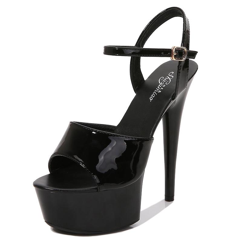 Large Size 43 New Sexy Super High Heels, Slim High Heels, Waterproof Platform Sandals, Women's Fashionable Thin Strap High Heels