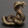 Cobra Statue Ornament Zodiac Snake Miniature Figurines Copper Desktop Craft