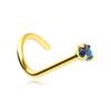 Nose Ring With Navy Blue Zircon - Gold - Ns-006 0.8/6.5/3