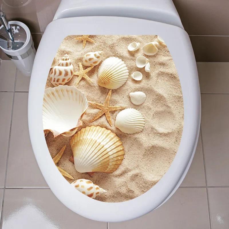 Mehrere Stile Unterwasser Tier Muster Toilettendeckel Aufkleber Badezimmer Dekoration Badezimmer Abnehmbares Gemälde Wandbild Toilettendeckelbezug