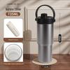 High-Capacity Dual-Use Insulated Cup with Straw, 316 Stainless Steel and Ceramic Liner, Portable Travel Companion