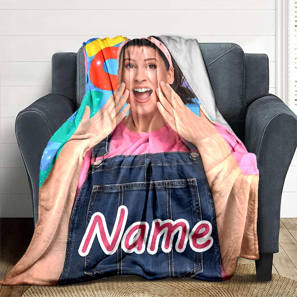 Customizable Ms Rachel1 Throw Blanket – Personalized Name, All-Season Cozy Snug Blanket, Machine Washable, Personalized Blanket