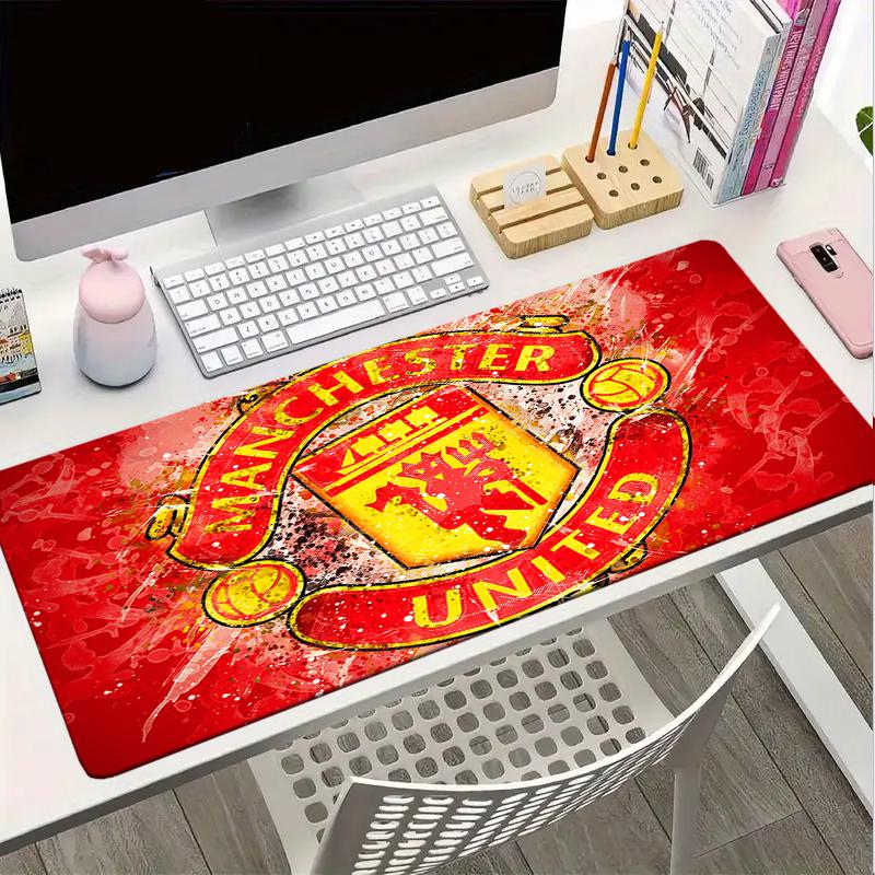 Flaming Manchester Crest Mouse Pad, Gaming Mouse Pad, Keyboard Pad, Desk Decor for Computer Notebook Fan Gift Birthday Gift