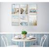 6Pcs Blue Coastal Beach Canvas Wall Art Summer Tropical Ocean Picture Wall Decor Nautical Surfboard Bus Posters Preppy Beach Painting Prints Artwork