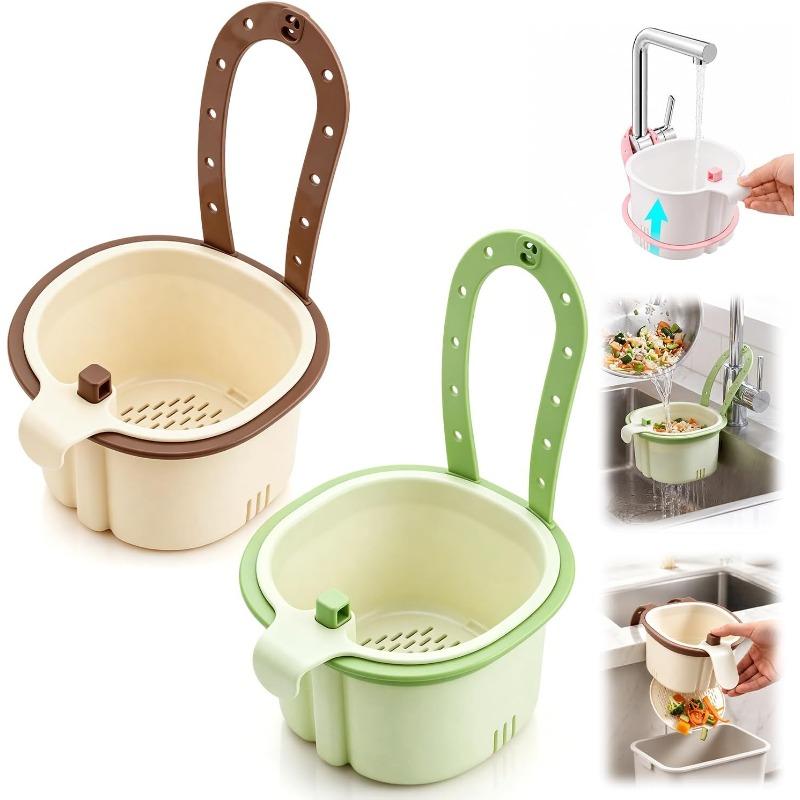 New Kitchen Sink Hanging Strainer Basket Detachable Openable Bottom Cover Kitchen Garbage Filter Quickly Drain Clean Rack
