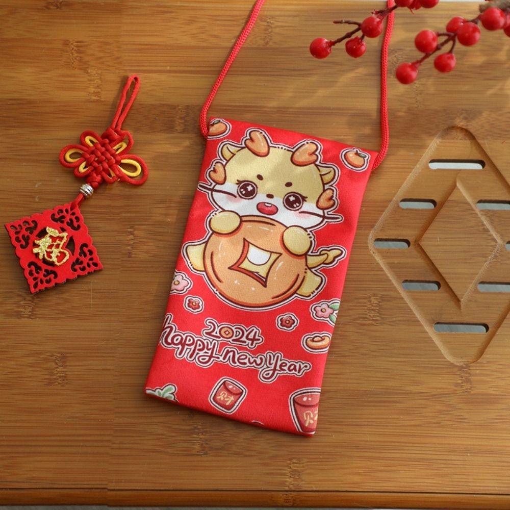 

Hongbao Money Packing Bag Plush Coin Purse Dragon Year Mascot Spring Festival Supplies E