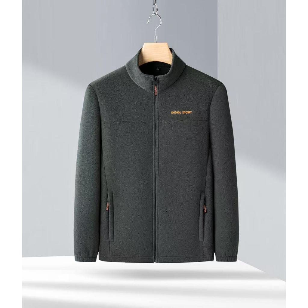 Top de Chaqueta Polar de Otoño e Invierno para Hombre, Cuello Alto para Hombres de Mediana Edad y Jóvenes, Chaqueta Polar con Polar Añadido